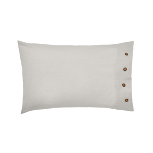Pure Linen Cotton Standard Pillowcase, Silver