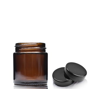 30ml Amber Glass Cream Jar With Screw Cap - Black
