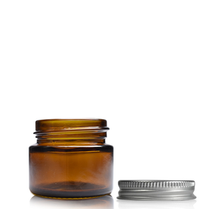15ml Amber Glass Cream Jar With Aluminium Cap
