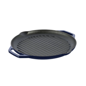 Grandfeu Blue Cast Iron Frying Pan, 34cm.