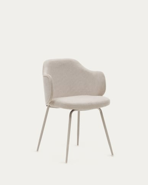 Yunia chair in beige with steel legs in a painted beige finish FSC 100%