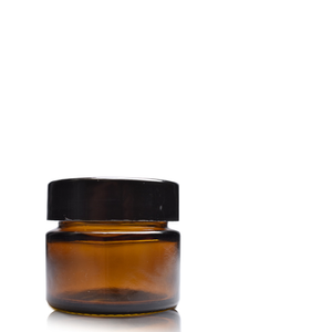 15ml Amber Glass Cream Jar With Screw Cap - Black