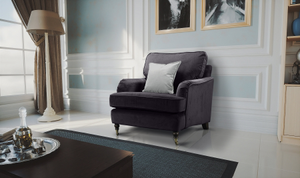 Velvet Dark Grey 1 Seater Bella Sofa ASTBURY