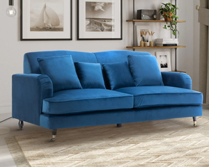 Velvet Blue 3 Seater Sofa ASHTON
