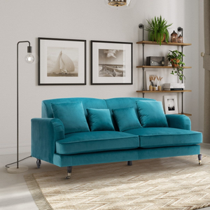 Velvet Teal 3 Seater Sofa ASHTON