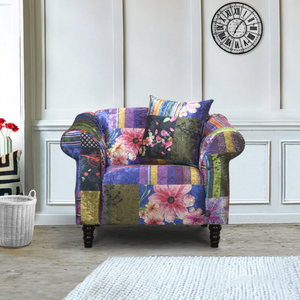 Fabric Patchwork 1 Seater Sofa AVICI SHOUT