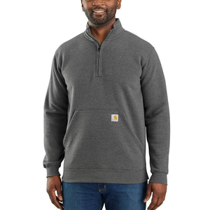 Loose Fit Midweight Quarter-Zip Mock-Neck Sweatshirt