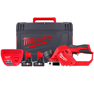 Milwaukee M12BLP-402X 12V Cordless Brushless Planer With 2 x 4.0Ah Batteries, Charger & Carry Case