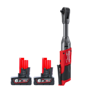 Milwaukee M12FIR38LR KIT10 12V M12 FUEL Long Reach 3/8" Extended Ratchet With 2 x 6.0Ah Batteries