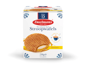 Daelmans Honig Stroopwafels in der Cube - Karton mit 8 Cubes