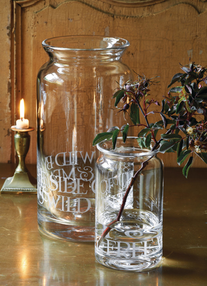Black Toast Medium Crystal Glass Jar Vase