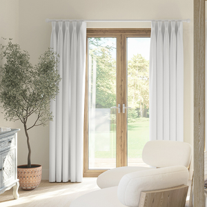 Ascot, Bright White - Made to Measure Curtains