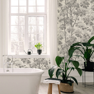Belgravia Decor Giorgio Tree Soft Silver Metallic Wallpaper - 8117