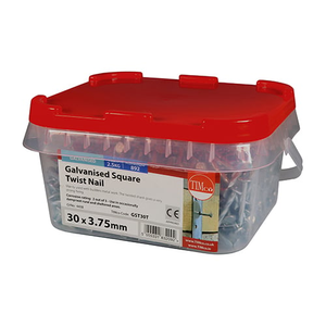 TIMco 30x3.75mm GST30T Square Twist Nail - Galvanised (2.5 kg/Tub)