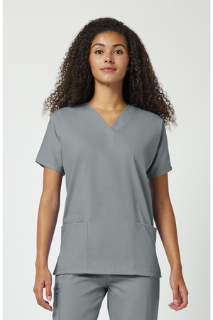 Cherokee WW Originals Women's V-Neck Scrub Top, Light Grey