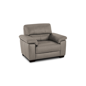Turin Armchair in Light Grey Leather