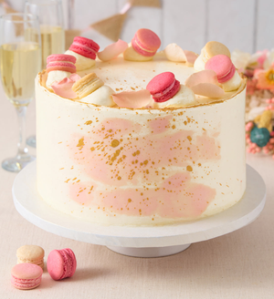 Pastel Macaron Pink Wedding Cake