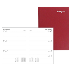 Viking Diary 2027 A5 Week to view English Red 5108715