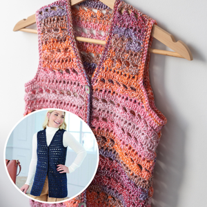 Crochet Gilet in Elements Panoramic DK