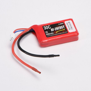 Hi-Energy 2S 7.4v 850mAh 30C Li-Po with Lead
