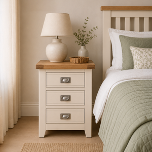 Gloucester Stone 3 Drawer Bedside Table