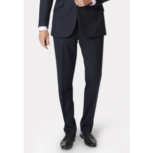 Tailored Fit Dawlish Navy Birdseye Wool Suit Trousers