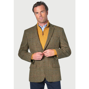 Regular Fit Stromay Olive Check Harris TweedÂ® Jacket