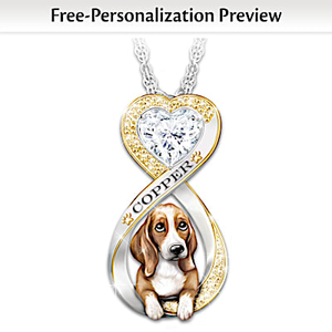 Always In My Heart Basset Hound Personalized Pendant