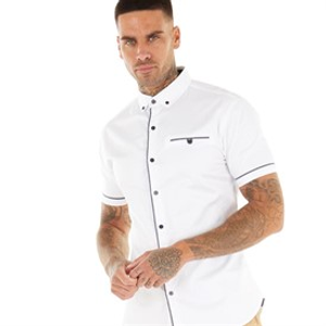 883 Police Mens Papin Short Sleeve Shirt White