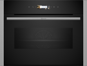 Neff C24MR21N0B Compact 45cm Ovens with Microwave - Black with Steel Trim 