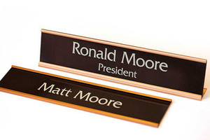 Corporate Name Plates - Rose Gold Framed