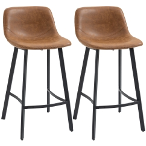 HOMCM Kitchen Stools Set of 2, 97cm Sitting Height with Integrated stable structure, Brown