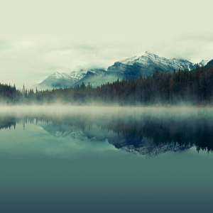 Origin Misty Mountain Lake Ink Wall Mural - MUR125M