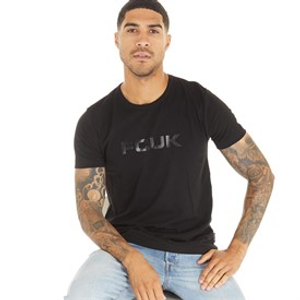French Connection Mens Chest T-Shirt Black/Black Gloss