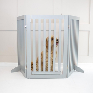 Medium Grey Wooden Dog Gate by Lords & Labradors