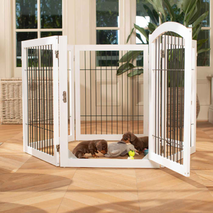 White Wooden Puppy Play Pen by Lords & Labradors