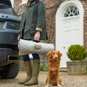 Travel Mat in Grey Spot by Lords & Labradors