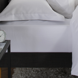The Lyndon Company Peninsula White Cotton Sateen 1000TC Deep Fitted Sheet (32cm)