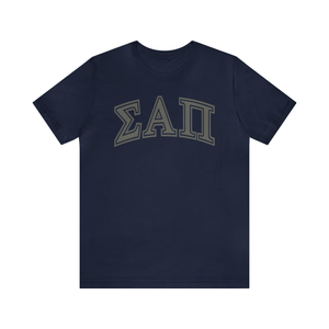 Sigma Alpha Pi Tee - GREY ON NAVY