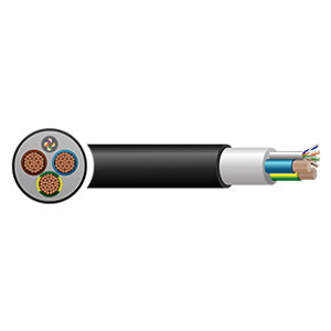 Electric Vehicle Power & Cat5E Charging Cable 3 Core 6mm² Black - ConnectEV 