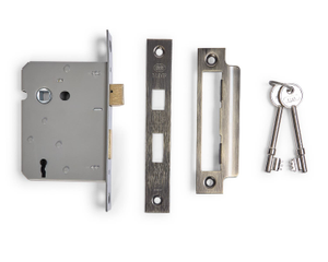3 Lever Sashlock - UKCA/CE Certified - Fire Tested - 76mm - Antique Brass - Security Solutions