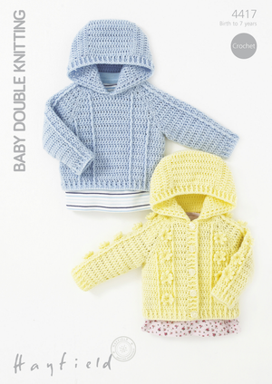 Hooded Sweater and Jacket in Hayfield Baby DK (4417)