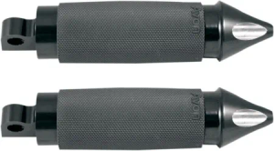 Avon Performance Spike Folding Footpegs With Male Mounts In Black Finish (FP-CC-86-ANO-SP)