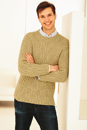 Casual Cable Mens Jumper Knitting Pattern