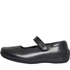 Hush Puppies Junior Girls Wide Fit Starmaker Mary Jane School Shoes Black