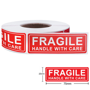 1 Roll x FRAGILE HANDLE WITH CARE Shipping Label Warning Adhesive Sticker 75x25mm (1000 Labels per Roll)