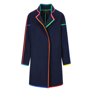 Navy Oversized Cashmere Mix Space Coat (M)