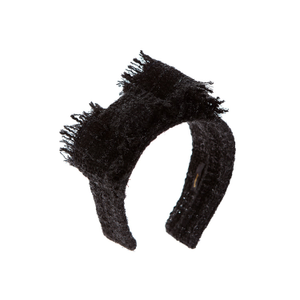 Kim - Black Shiny Tweed Headband