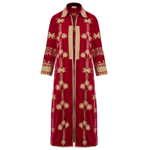 Fuchsia Silk Velvet Coat (XXL)