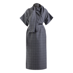 Dexter Grey Grid Dress (L)